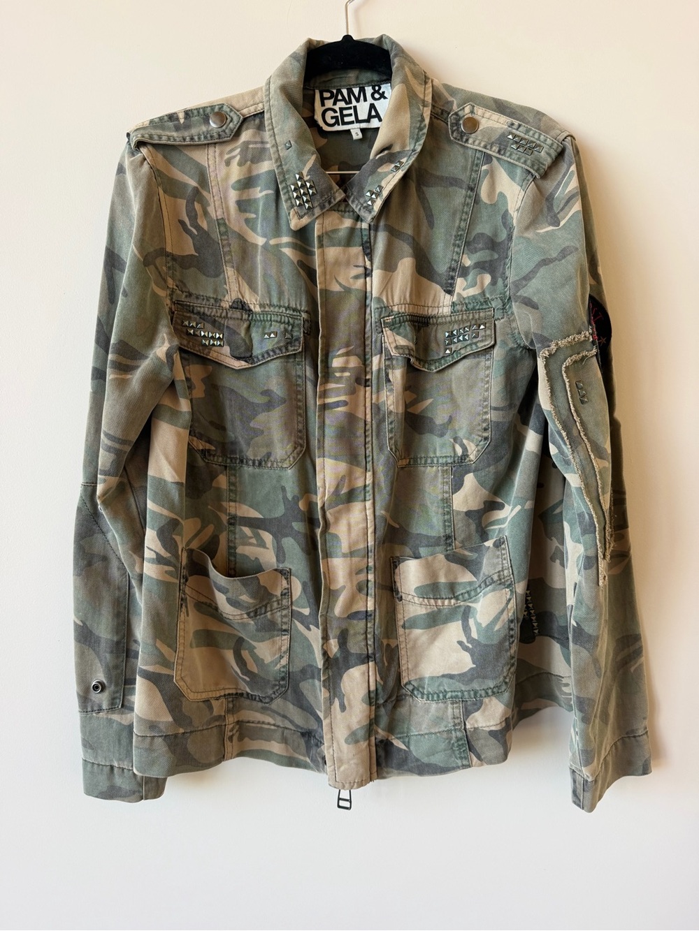 PAM & GELA womens Camo Utility Jacket - Green Camouflage